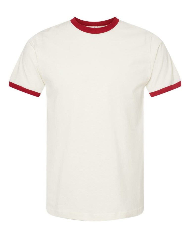 Fine Jersey Ringer Men's T-Shirt Retro Classic Style Plain Basic Tee ...