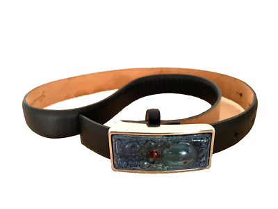Italian Designer Belt S Fused Glass Bubble Art Buckle 