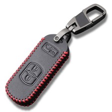 Für Mazda 3 6 CX-3 CX-5 MX-5 3 Tasten Fernbedienung Auto Schlüsselanhänger Lederhülle Cover