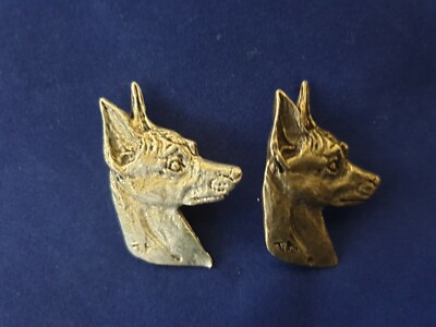 MINIATURE PINSCHER Brooch Pewter Key ring Silver Bronze plate