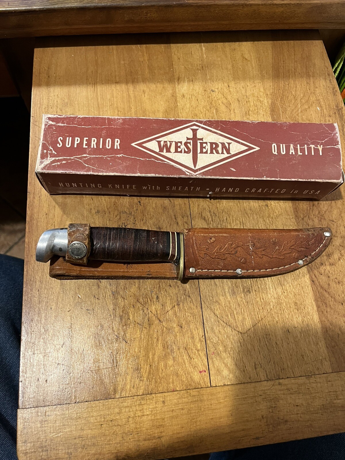 Vintage WESTERN USA L66 hunting knife w sheath , box eBay