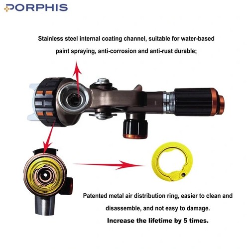 Porphis PRD_716 HVLP 1.3mm, Professional Automotive Spray Gun - Picture 5 of 5