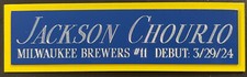 JACKSON CHOURIO BREWERS NAMEPLATE AUTOGRAPHED SIGNED BASEBALL-BAT-JERSEY-PHOTO