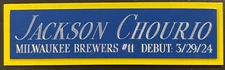 JACKSON CHOURIO BREWERS NAMEPLATE AUTOGRAPHED SIGNED BASEBALL-BAT-JERSEY-PHOTO