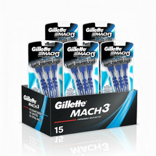 Gillette Mach3 Einwegrasierer 15er Pack Dreifachklingen Glattrasur