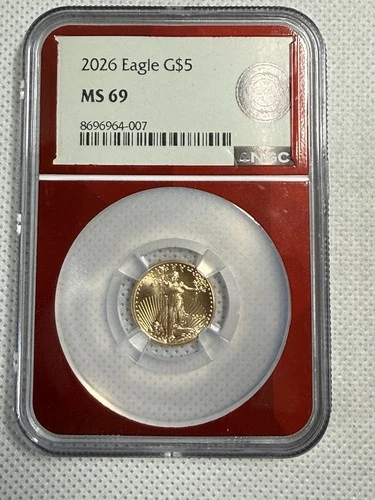 2026 $5 Gold Eagle NGC MS69 1/10 oz American Gold Eagle BU