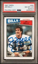 1987 BILLS Jim Kelly signed ROOKIE card Topps #362 PSA 8.5 AUTO 9 RC