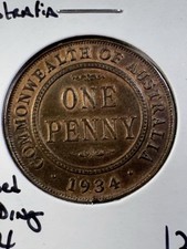 1934 Australia Large Penny Cleaned & Rim Ding