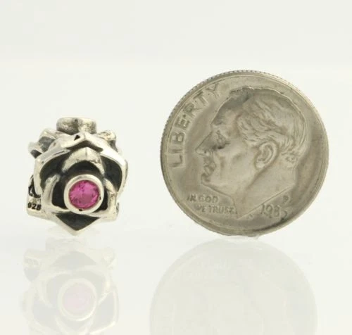 NUEVO Dije de Cuentas Chamilia - Plata Esterlina Flor Rosa Circonita cúbica Ja-41 Coleccionistas Foto 3 de 4