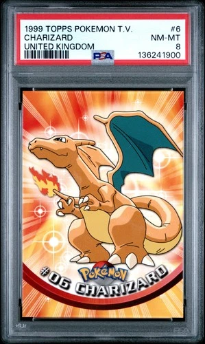 Charizard 6 1999 Topps Pokemon Tv PSA 8 ITALIAN