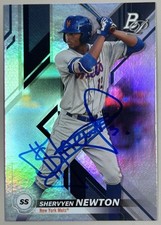 2019 Bowman Platinum Top Prospects Shervyen Newton Auto New York Mets #TOP-2