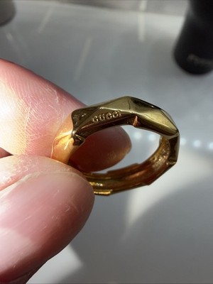 Gucci Ghost Skull Ring Gold Plated  GG Logo Band Designer Luxury Ring Design
