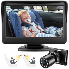 Baby Car Camera with 4.3" HD Night Vision Display 150 Wide View 360 Rotatable