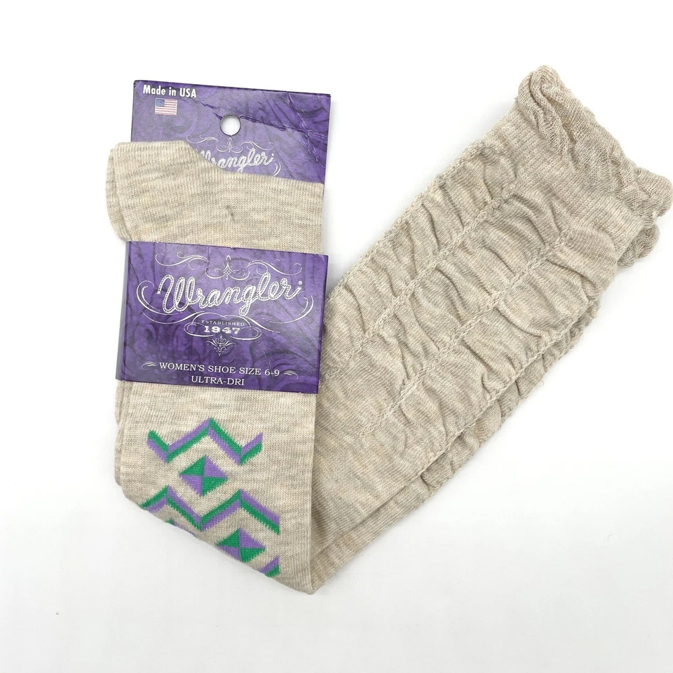 Calcetines para mujer Wrangler medianos 6-9 Ultra-dri Western Aztec holgados retro hechos en EE. UU. Foto 2 de 4