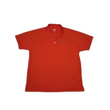 Lacoste Sport Men's Size 6 Polo Shirt Solid Orange Short Sleeve 100 Polyester