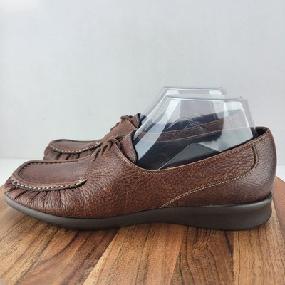 SAS Womens Size 8.5 Brown Siesta Leather Lace Up Flat Comfort Shoes