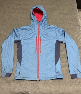 VAUDE UNI SEX Blue Red Hooded Lightweight Softshell Jacket L Hiking Activewear
