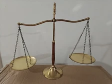Vintage Solid Brass Weighing Scales Apothecary Balance