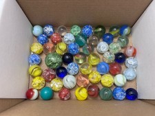 54 Vintage Marbles. Crackle, Cats Eye, Shooter  Variety