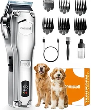oneisall Dog Clippers for Grooming Thick Hair,Low Noise Dogs Grooming Kit with