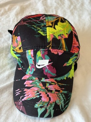 Nike Hat Cap Strap Back Floral Tailwind NSW Running Block Logo  RARE