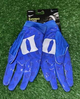 Nike Duke Blue Devils Issued SuperBad 6.0 Blue Football Gloves
