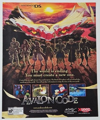 Avalon Code Nintendo DS RPG Game Full Page Original Print Ad 2009