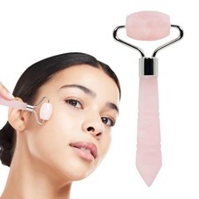 Mini Rose Quartz Roller - Face Roller - Gua Sha Facial Tools, Mini Rollers fo...