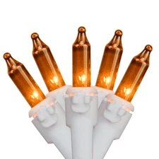 Northlight 35ct Orange Mini Outdoor Christmas String Lights 8ft - White Wire