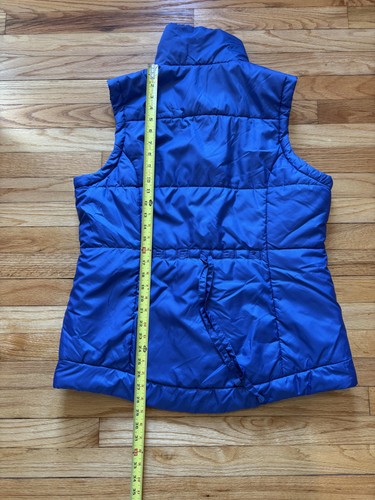 New York & Company Vest Womens XL Blue Puffer Quilted Zip Snap Pockets Drawcord - Picture 7 of 9
