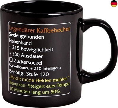 Elbenwald - Tasse Legendärer Kaffeebecher Level 120 MMO Item für World of W