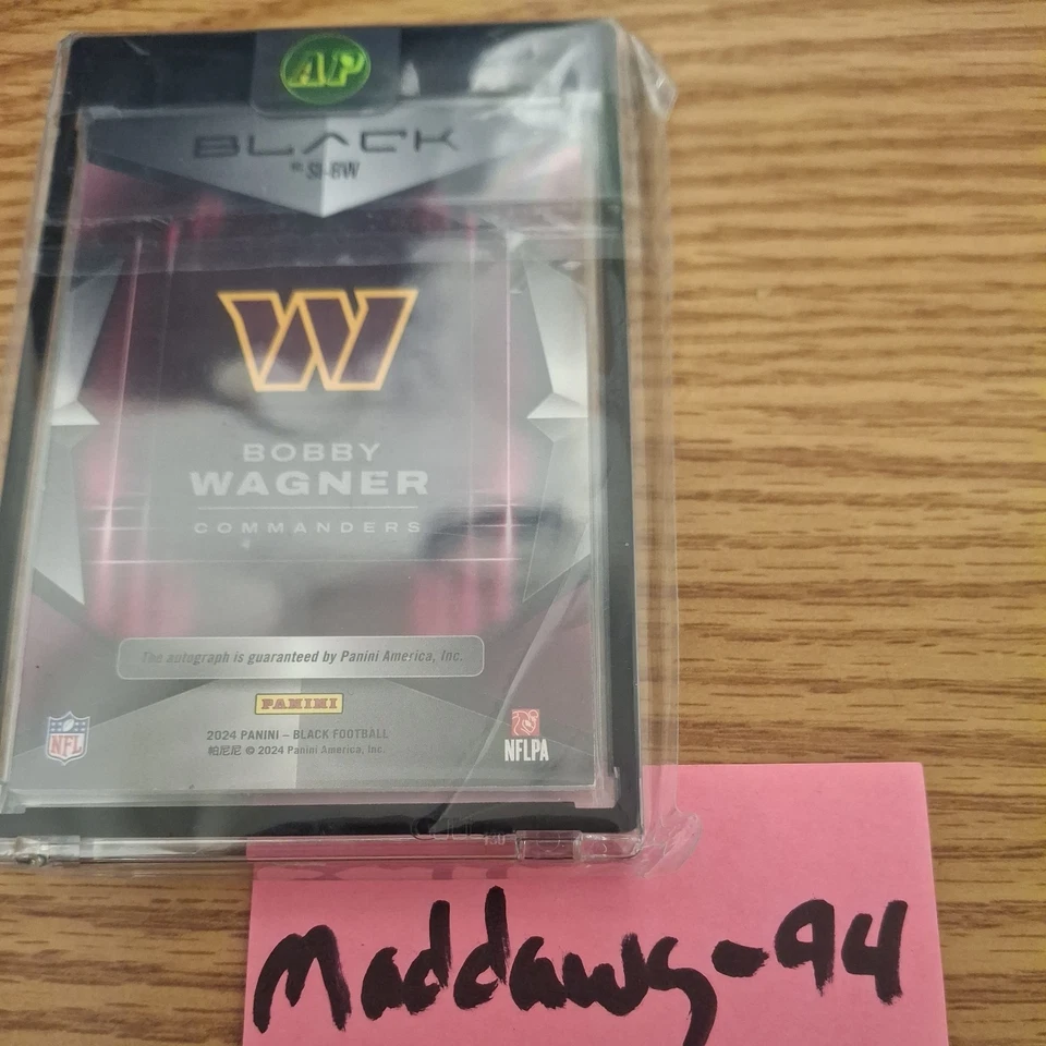 2025 Panini Black - Bobby Wagner Shadow Ink 2/35 On Card Auto #SI-BW Commanders - Image 2 of 2