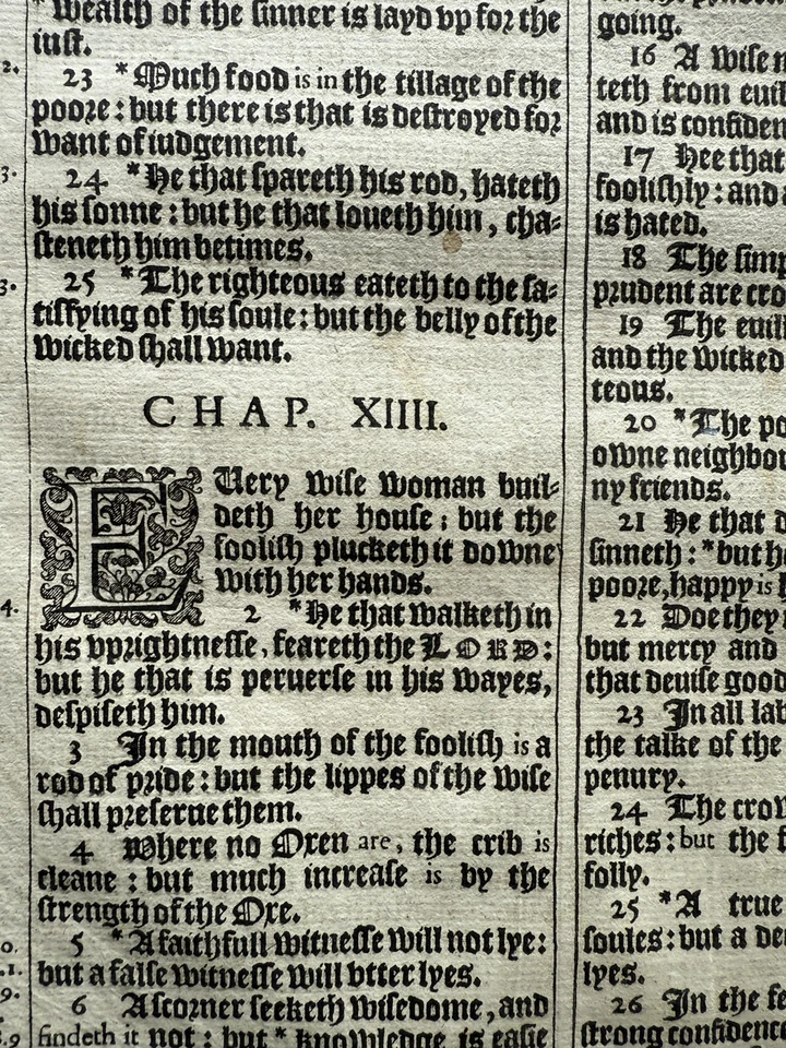 King James Bible Leaf, first edition printing, London, 1611 - Image 2 of 4