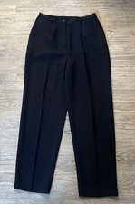 Vtg 90 s Norton McNaughton Black Pinstripe 12 Dress Pants Career Trousers