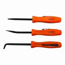 Snap On Tools Mini Pocket Pry Bar Set 3 piece Orange 5 inch Straight Bent 90