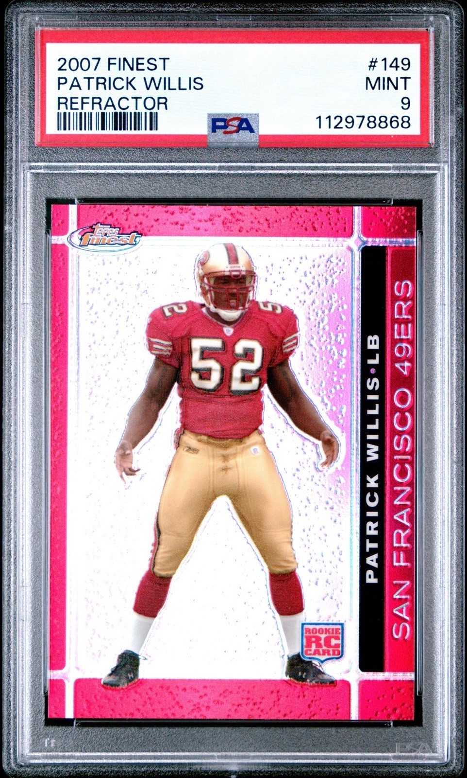 Patrick Willis 2007 Topps Finest Rookie Refractor #149 - 49ers - PSA 9