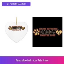 Custom Golden Retriever Paw Print Set of 2 Ornament Personalized Pet Name