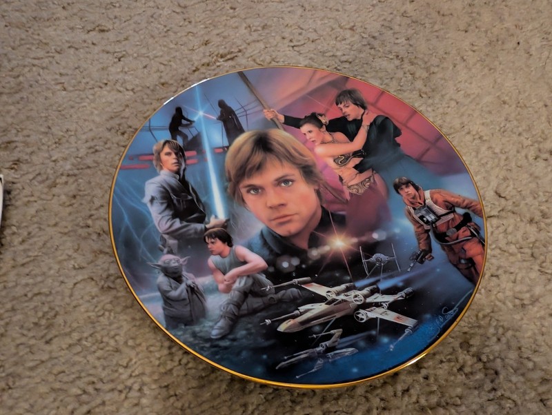 1996 Hamilton Collection Star Wars Luke Skywalker Plate. Vintage 