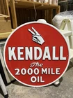 Vintage Kendall Motor Oil Embossed Metal Advertising Sign Gas & Oil Very Nice