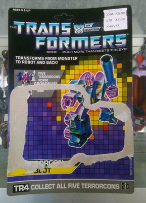 Vintage Transformers G1 Terrorcon Blot Cardback Hasbro 1987