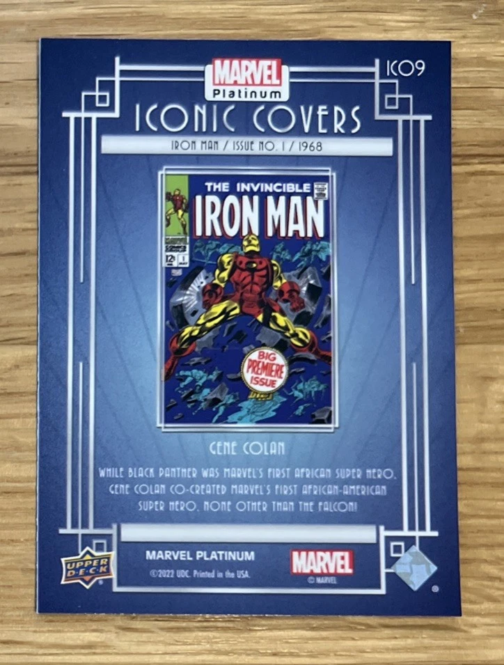 2022 UPPER DECK MARVEL PLATINUM - ICONIC COVERS IC-09 IRON MAN Mint! - Image 2 of 2