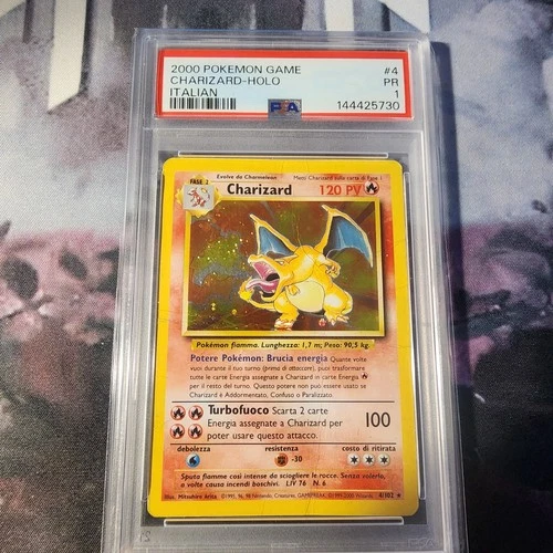 2000 Pokémon Game Italian Charizard-Holo #4 PSA 1 POOR