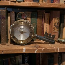 vintage 1965 SWIZA Key alarm clock 8 day jeweled movement *UNTESTED - SPARES*