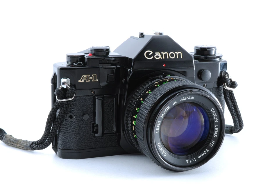 Lente extra 15 % de descuento [Exc+5] Canon A-1 SLR 35 mm NFD 50 mm f/1,4 JAPÓN Foto 3 de 4