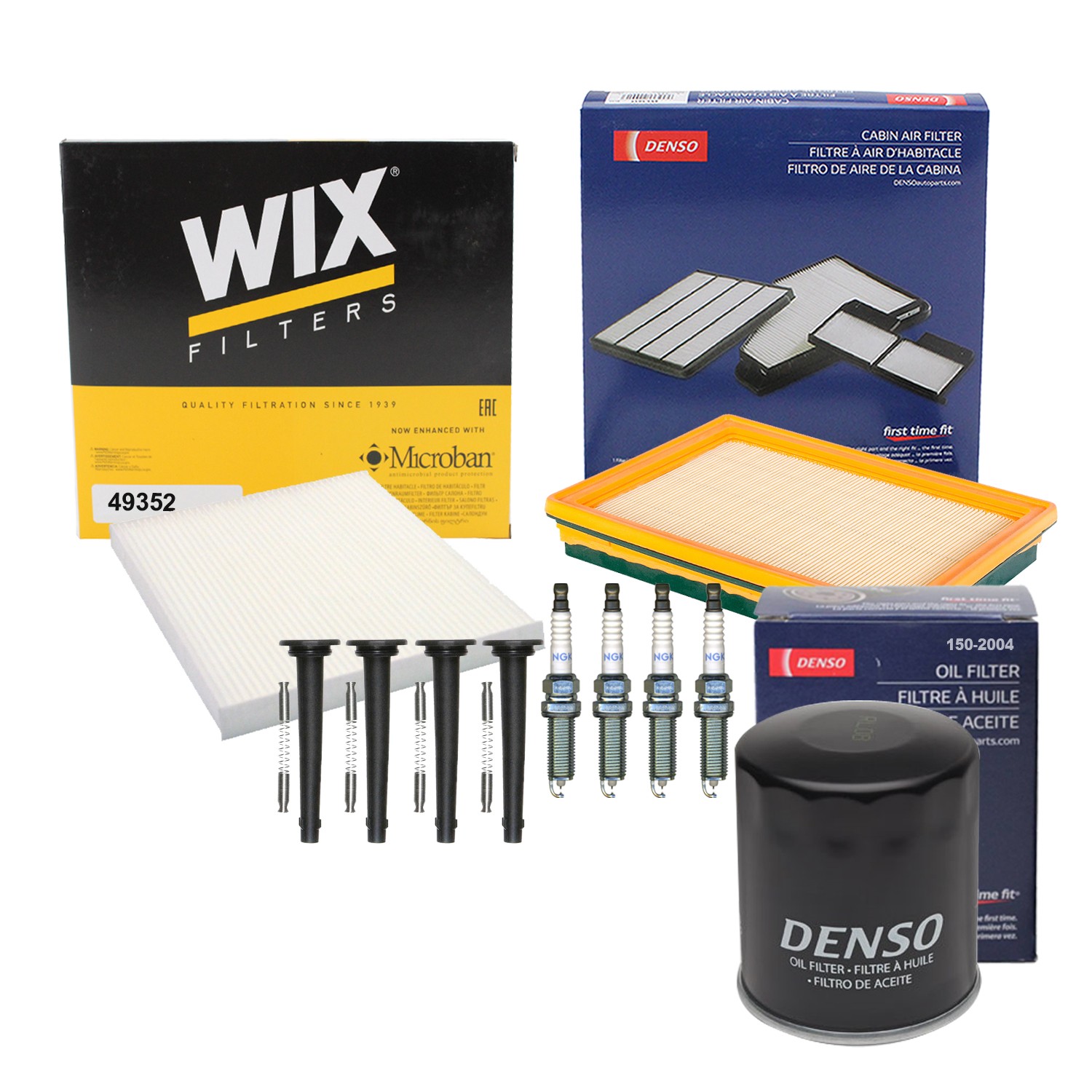 Denso Tune Up Kit NGK 4 Spark Plugs  Boots Kit for Sentra 2.5L L4 QR25DE FWD