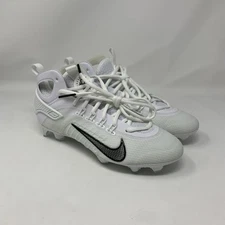 Men's Size 7 Nike Huarache 9 Elite Mid LAX Lacrosse Cleats FD0088-101 wht blk