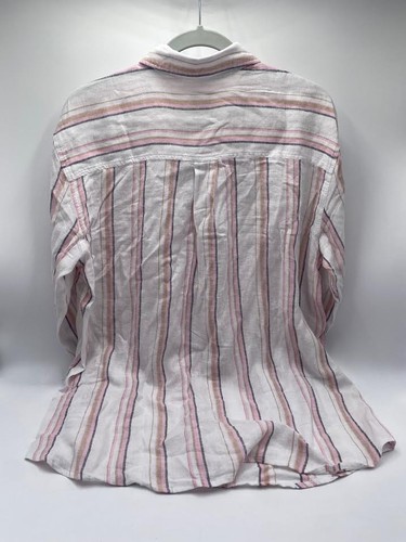 Gap Linen Shirt Women Striped Button Long Sleeve Linen Blend Casual - Picture 6 of 12