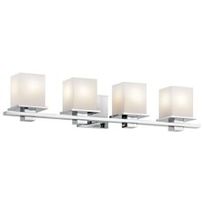 4 Light Transitional Vanity Light Damp Location Rated with Soft Contemporary