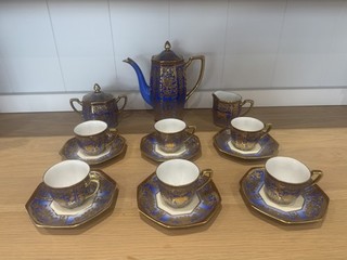 NORITAKE COFFEE SET 6 cups/saucers coffe pot sugar bowl and milk jug