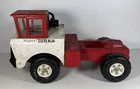 Vintage Mighty Tonka Pressed Steel Red & White Auto Carrier Semi Truck Cab